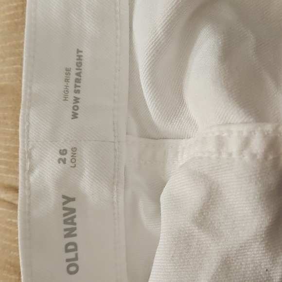 Old Navy Calla Lilly White High Rise Wow Straight Jeans Size 26 Long - Picture 2 of 11